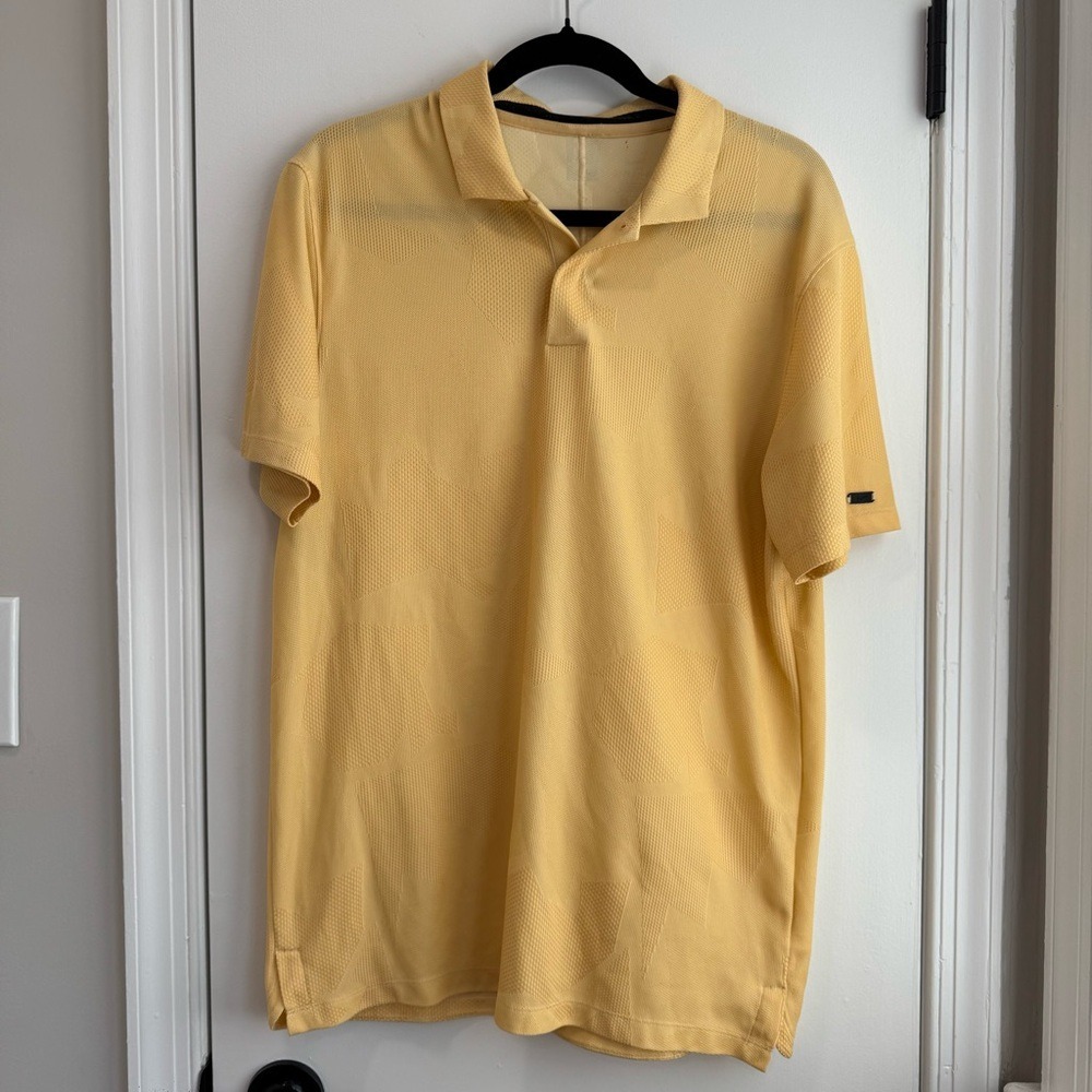 Nike Dri-FIT Tiger Woods TW Golf Polo Shirt Yellow Mens Medium